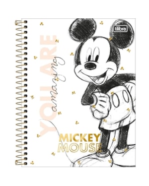 CADERNO ESPIRAL CAPA DURA UNIVERSITÁRIO MICKEY 80 FOLHAS SORTIDO
