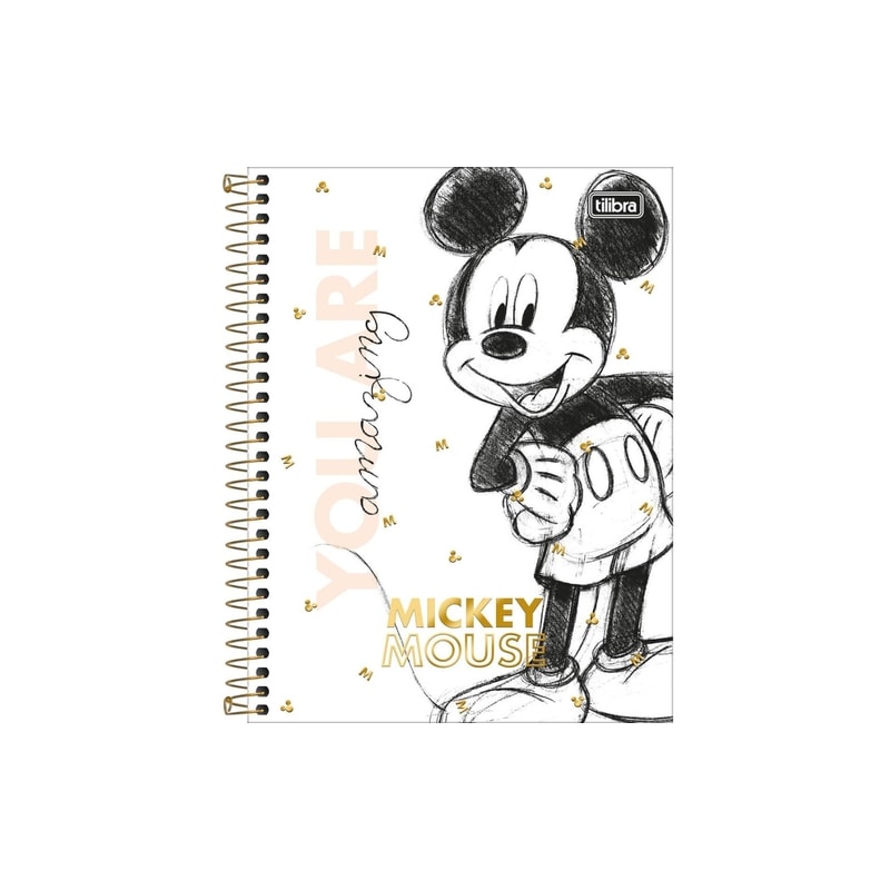 CADERNO ESPIRAL CAPA DURA UNIVERSITÁRIO MICKEY 80 FOLHAS SORTIDO