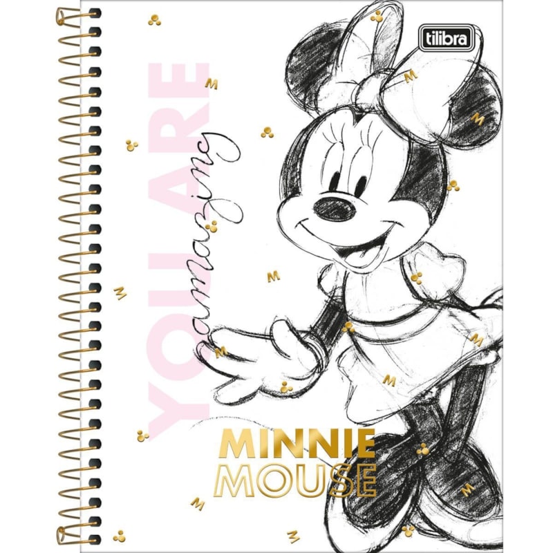 CADERNO ESPIRAL CAPA DURA UNIVERSITÁRIO MINNIE 160 FOLHAS SORTIDO
