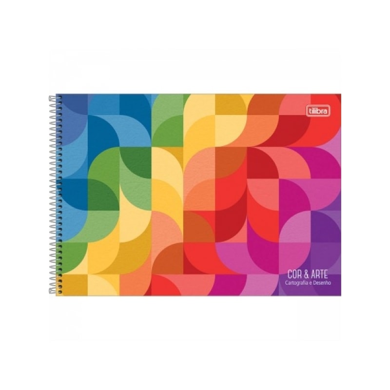 CADERNO TILIBRA CAPA DURA CARTOGRAFIA ESPIRAL COR ARTE 96 FLS