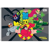 CADERNO TILIBRA CAPA DURA CARTOGRAFIA ESPIRAL TEEN TITANS GO 80 FOLHAS