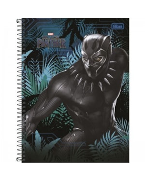 CADERNO UNIVERSITÁRIO BLACK PANTHER - ESPIRAL - 80 FOLHAS