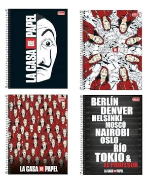 CADERNO UNIVERSITARIO LA CASA DE PAPEL - 80 FOLHAS - ITEM SORTIDO