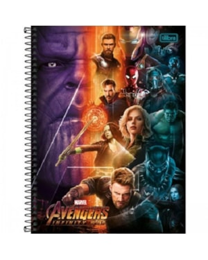 CADERNO UNIVERSITÁRIO - MARVEL AVENGERS INFINITY WAR - 80 FOLHAS - ITEM SORTIDO