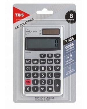 CALCULADORA TRIS BOLSO METAL 8 DIGITOS T405