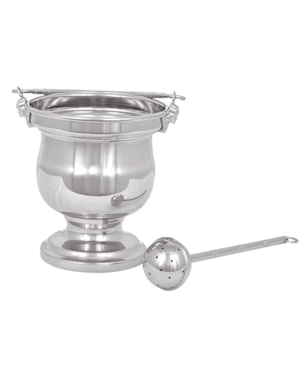 CALDEIRA PARA ÁGUA BENTA 14CM ALTURA CROMO
