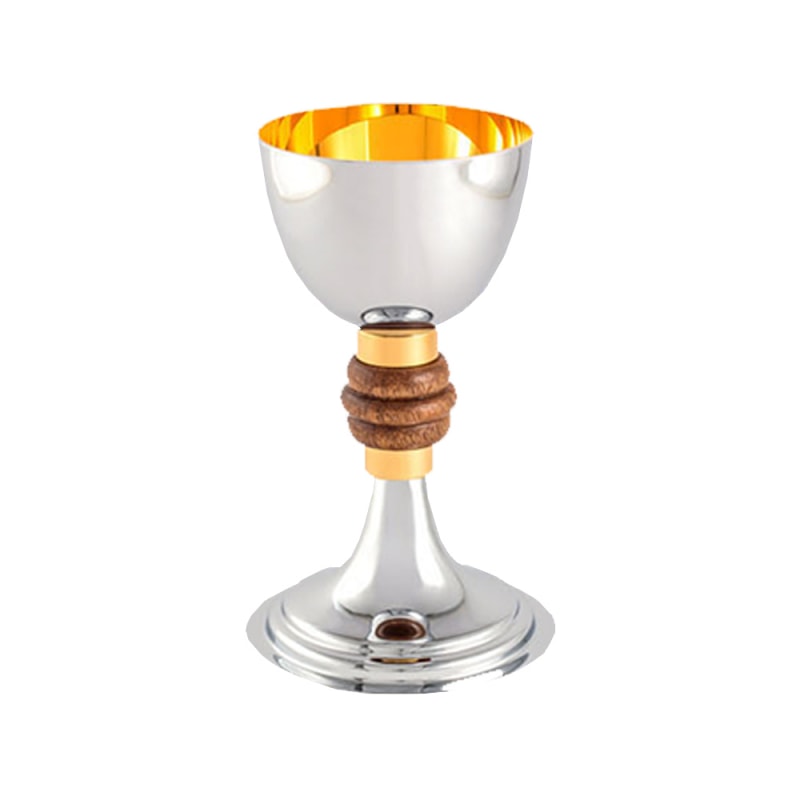 CÁLICE 15CM DE ALTURA DOURADO INTERNO ENTREMEIO EM MADEIRA