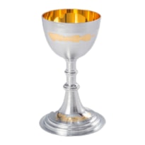 CÁLICE 16CM DE ALTURA CROMO FOSCO E DOURADO INTERNO