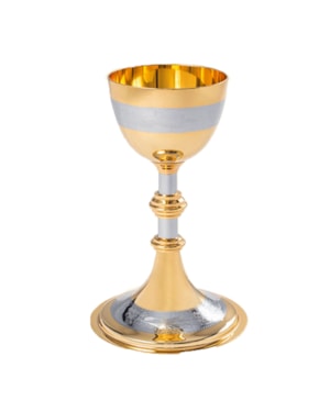 CÁLICE 18,5CM DE ALTURA DOURADO DESENHADO