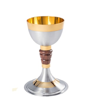 CÁLICE 18CM DE ALTURA DOUADO INTERNO CROMO FOSCO