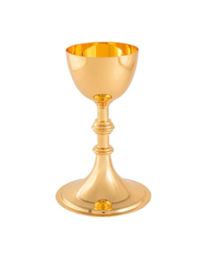 CÁLICE 18CM DE ALTURA DOURADO ENTREMEIO TRABALHADO