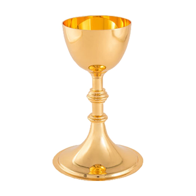 CÁLICE 18CM DE ALTURA DOURADO ENTREMEIO TRABALHADO
