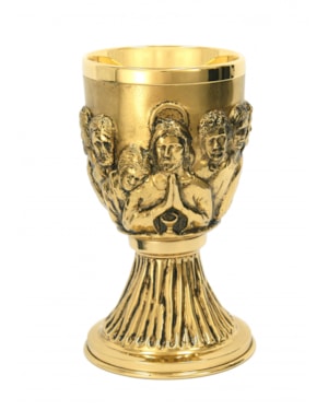 CÁLICE 19CM ALTURA SANTA CEIA DOURADO