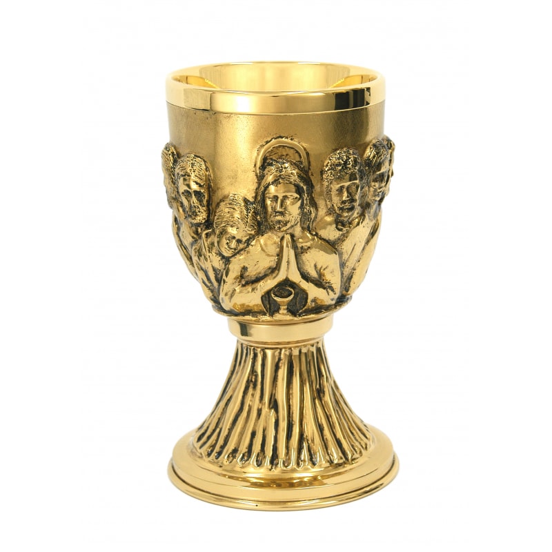 CÁLICE 19CM ALTURA SANTA CEIA DOURADO