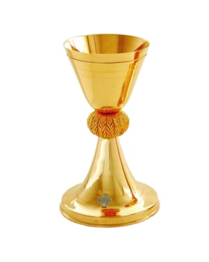 CÁLICE 22CM DE ALTURA DOURADO ENTREMEIO TRIGO