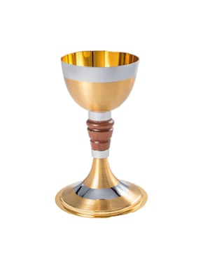 CÁLICE DOURADO FOSCO 23CM DE ALTURA