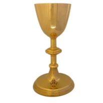 CALICE L2 COM CRUZ NA BASE- ACOMPANHA PATENA OURO