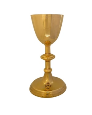 CALICE L2 COM CRUZ NA BASE- ACOMPANHA PATENA OURO
