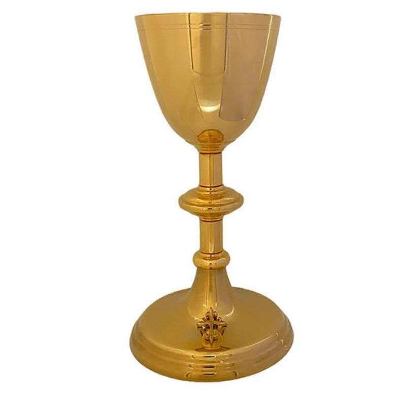 CALICE L2 COM CRUZ NA BASE- ACOMPANHA PATENA OURO