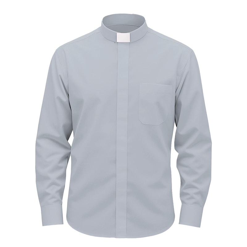 Camisa Clerical Ml Cinza 39