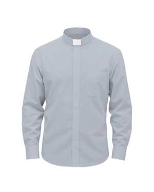 Camisa Clerical Ml Cinza 43