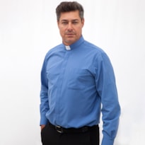 Camisa Clerical Ml Cobalto 38