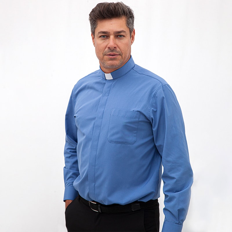 Camisa Clerical Ml Cobalto 40