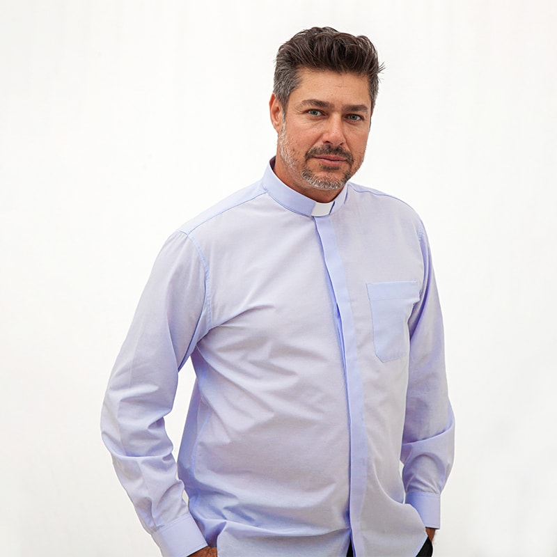 Camisa Clerical Ml Granito 41