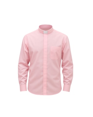 Camisa Clerical Ml Rosa 40
