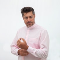Camisa Clerical Ml Rosa 45