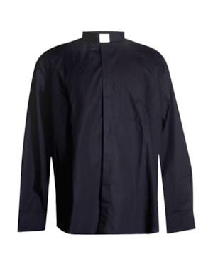 CAMISA COLARINHO ROMANO NATURAL BLEND MANGA LONGA 03 PRETA
