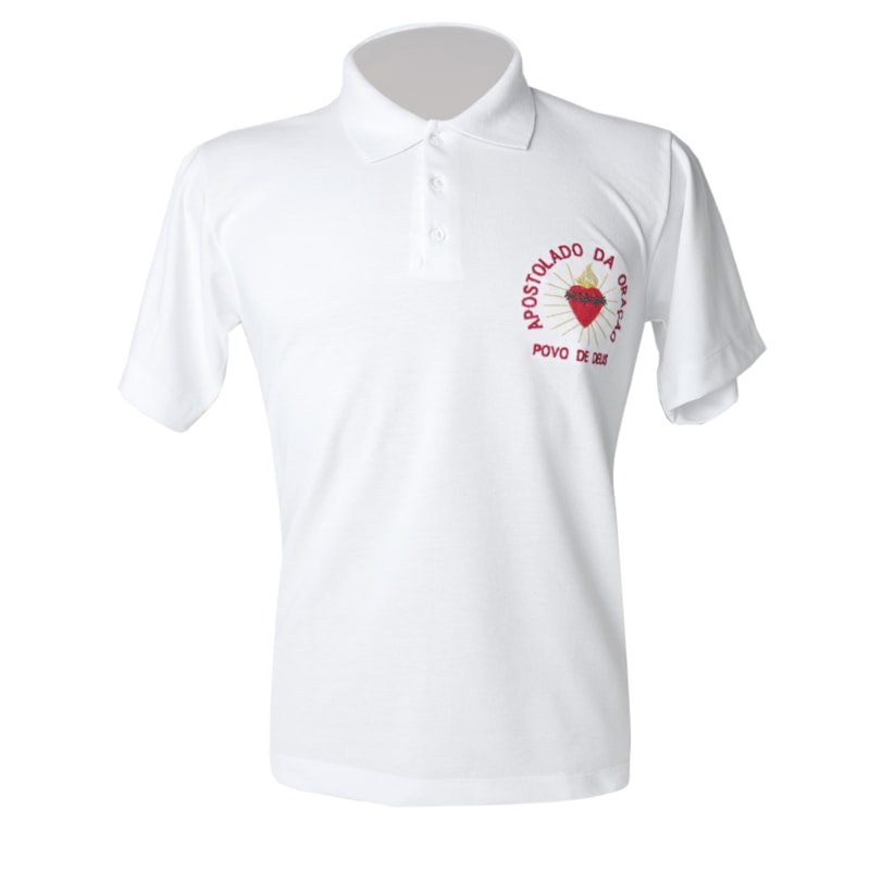 CAMISETA APOSTOLADO DA ORAÇÃO POLO TAMANHO M MANGA CURTA SEM BOLSO