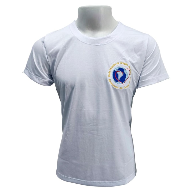 CAMISETA APOSTOLADO REDE MUNDIAL DA ORAÇÃO COM BOTÃO MANGA CURTA -M