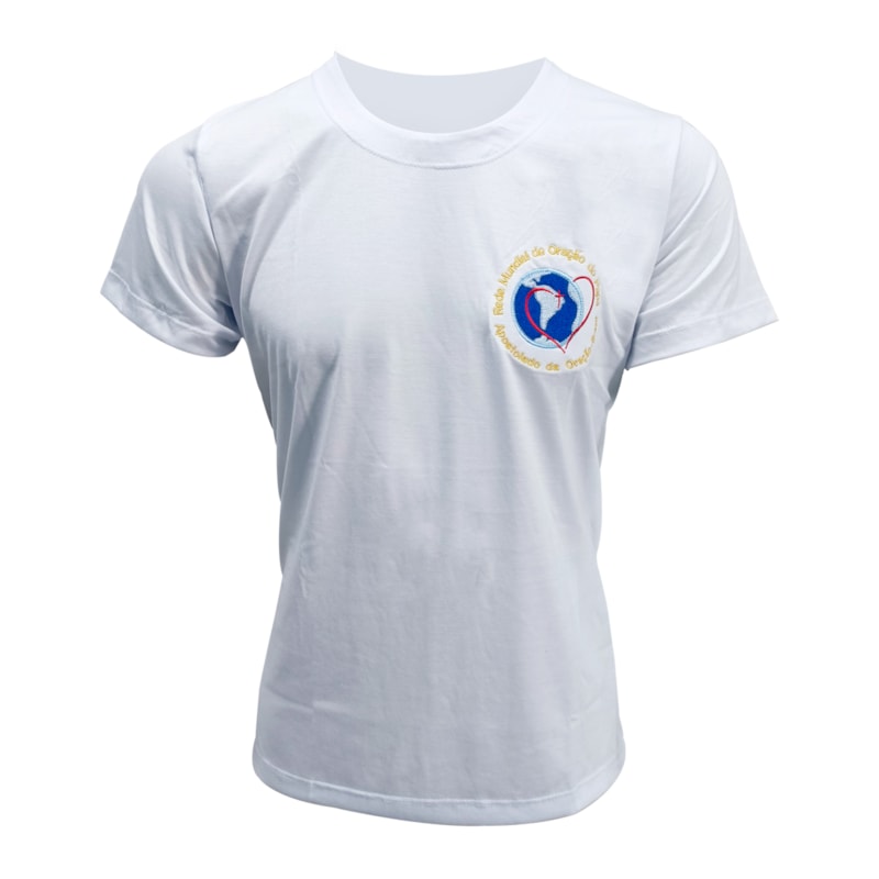 CAMISETA APOSTOLADO REDE MUNDIAL DA ORAÇÃO SEM BOTÃO MANGA CURTA - M