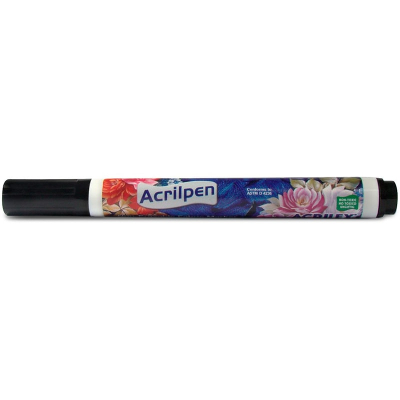 CANETA ACRILEX ACRILPEN PARA TECIDO PRETA 520