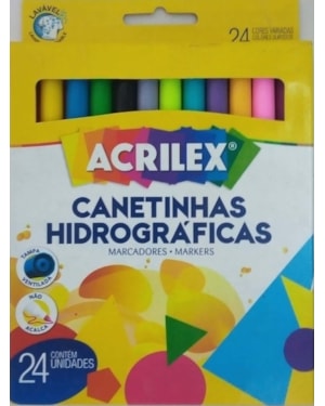 CANETA ACRILEX HIDROGRAFICA COM 24 CORES
