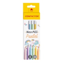 CANETA COMPACTOR HIDROGRAFICA COR PASTEL COM 06 CORES
