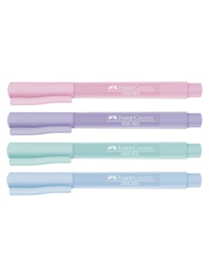 CANETA FABER CASTELL HIDROGRAFICA FINE PEN  0.4 MM TOM PASTEL COM 4 CORES