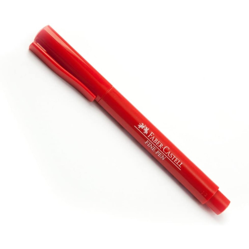 CANETA FABER CASTELL HIDROGRAFICA FINE PEN 0.4 MM VERMELHA