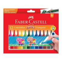 CANETA FABER CASTELL HIDROGRÁFICA JUMBO TRIANGULAR COM 12 CORES