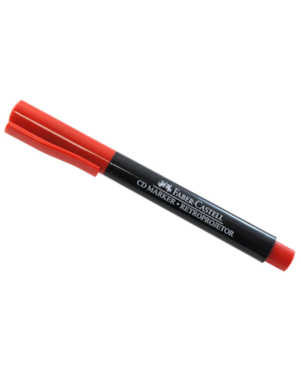 CANETA FABER CASTELL HIDROGRAFICA PARA RETROPROJETOR CD DVD 1.0 MM VERMELHA
