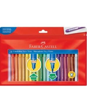 CANETA FABER CASTELL HIDROGRAFICA PONTA VAI E VEM COM 24 CORES