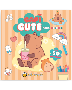 Capi Fun para colorir: capivara para colorir com 50 adesivos