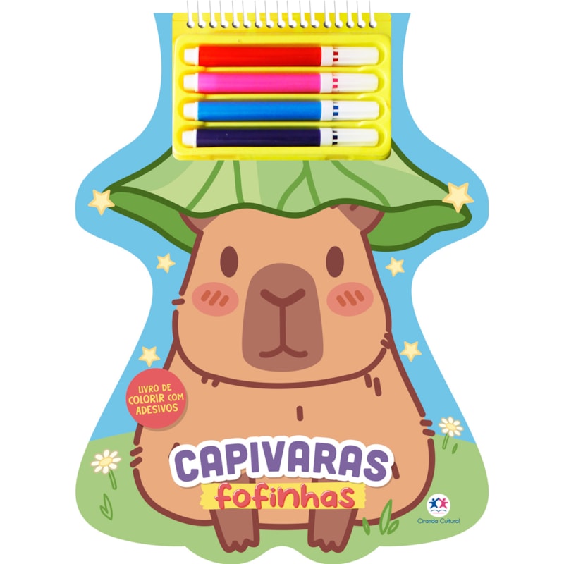 CAPIVARAS FOFINHAS COM ADESIVOS E CANETINHAS