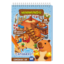 CAPIVARAS - MINIMUNDO STICKER BOOK: 15 CENÁRIOS, 15 CARTELAS DE ADESIVOS PARA COLAR E PINÇA PLÁSTICA