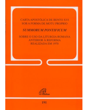 CARTA APOSTOLICA DE BENTO XVI SOB A FORMA MOTU PROPRIO