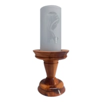 CASTIÇAL BASE MADEIRA ALTO MARIA 32CM