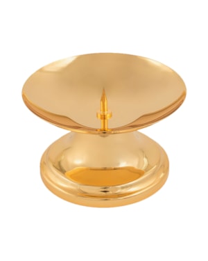 CASTIÇAL COM PINO 07X12CM ALTURA DOURADO