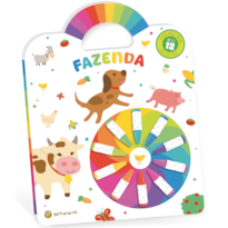 Cata-Vento colorido - Fazenda: Livro para pintar c/ 12 giz de cera