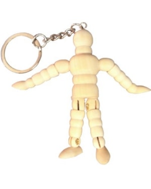 CHAVEIRO BONECO ARTICULADO MADEIRA